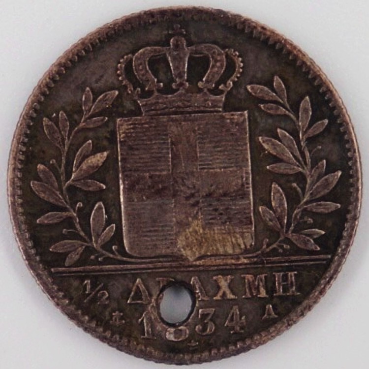 1/2 drachma 1834-a otto