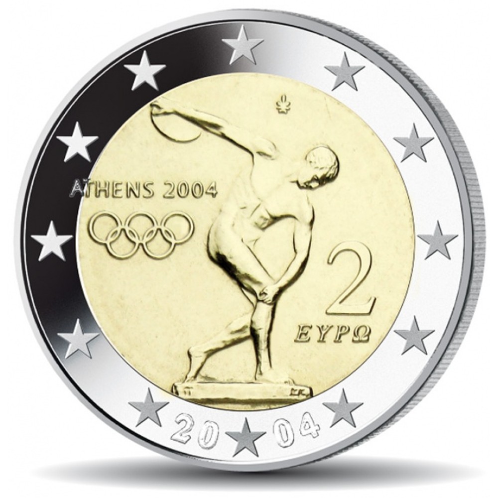 2 euro 2004 greece myron discus thrower