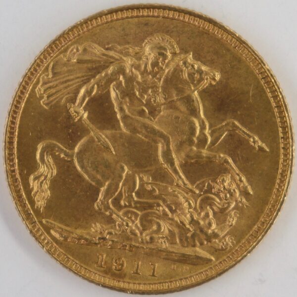 1 sovereign 1911-s george v australia gold