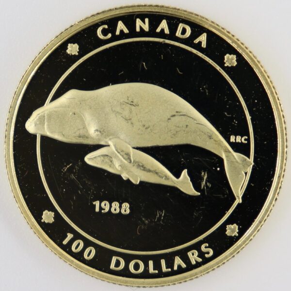 100 dollars 1988 canada bowhead whale