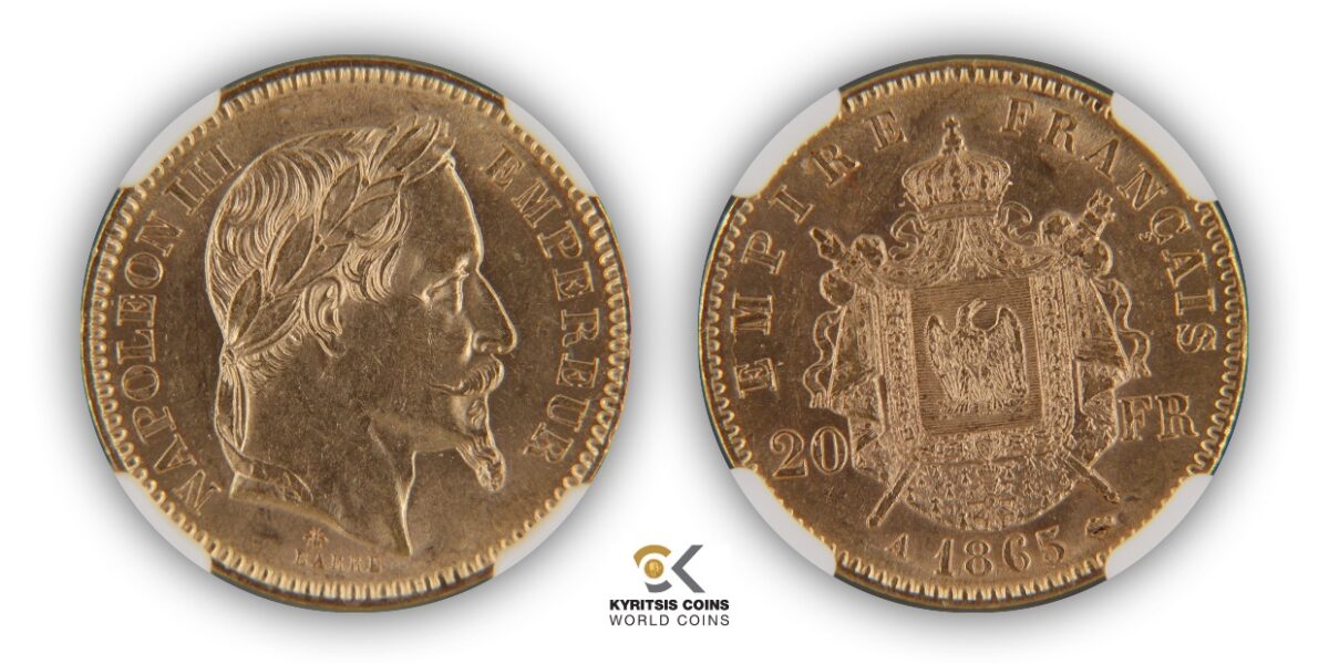 20 francs 1865 a france